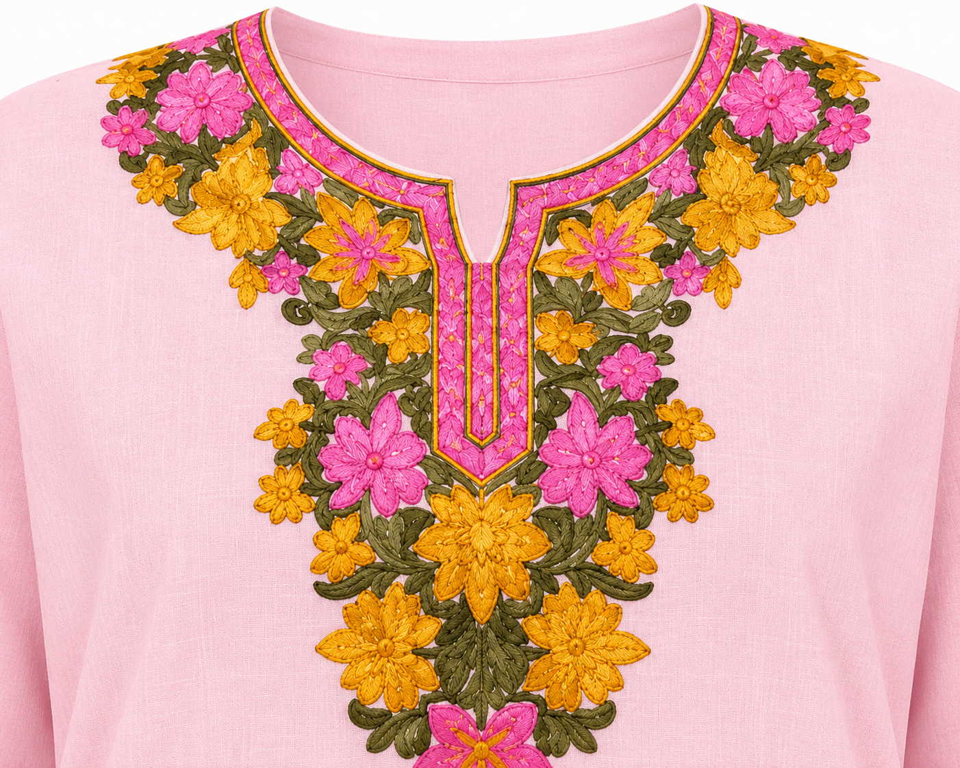 Kashmir Aari cotton Co-Ord Set | Pink